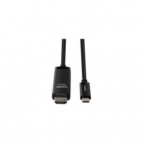 Lindy 43435 video cable adapter 3 m USB Type-C HDMI Black