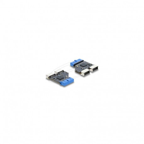 DeLOCK 67342 cable gender changer USB 5 Gbps 20 pin header 2x USB 5 Gbps 20 pin header Black, Blue
