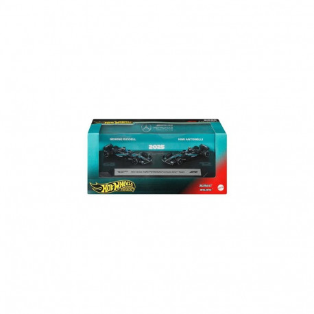 Hot Wheels Premium Mercedes-AMG PETRONAS Formula One Team 2-Pack with Russell & Antonelli Raceca