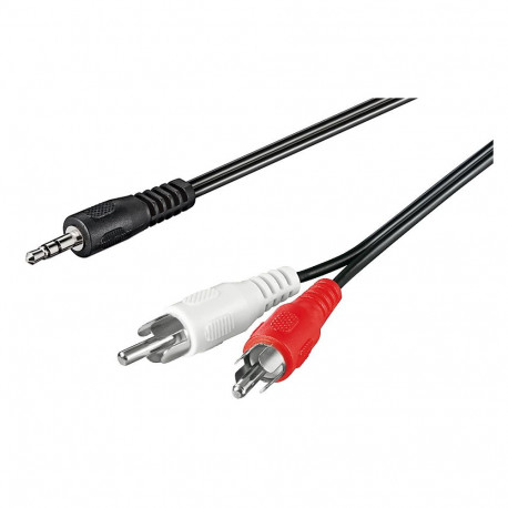 3.5mm - 2xRCA kaabel 3.0m, must