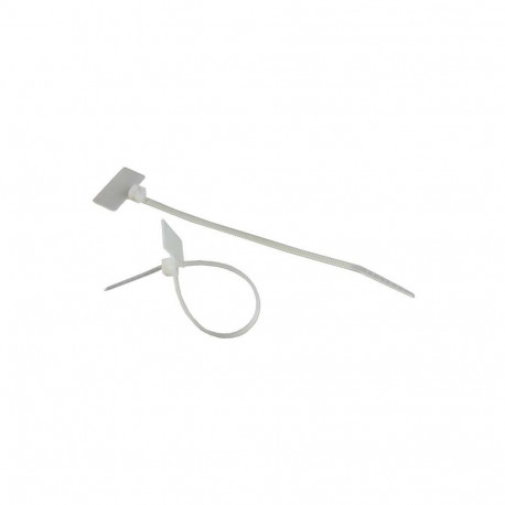 Cable tie 110 x 2,5mm, PA 6.6, with identification tag, white 100pcs