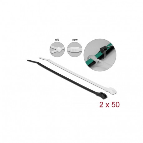 Delock Cable tie with flat head L 150 x W 3.6 mm 100 pieces
