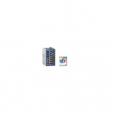 Managed Ethernet switch with 3 10/100BaseT(X) ports, 4 PoE 10/100BaseT(X) ports, and 3 combo 10/100/