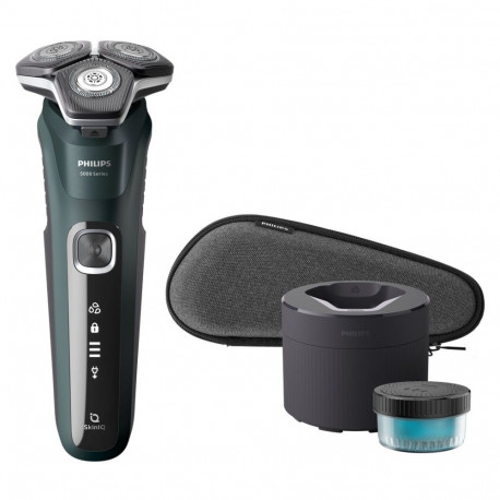 Philips meeste pardel SHAVER Series 5000 S5884/50 pöörlev trimmeriga, must, roheline