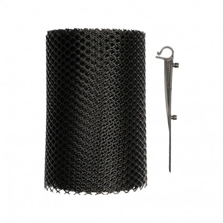 Vorel vihmavee võrk konksudega 69851, 6m, 180mm, PVC, 15 konksu, 8x8mm silma suurus