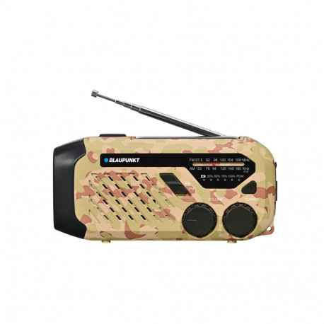 Emergency Radio - Blaupunkt ER10DC 2000 mAh AM USB-C LED Torch Solar Desert Camo