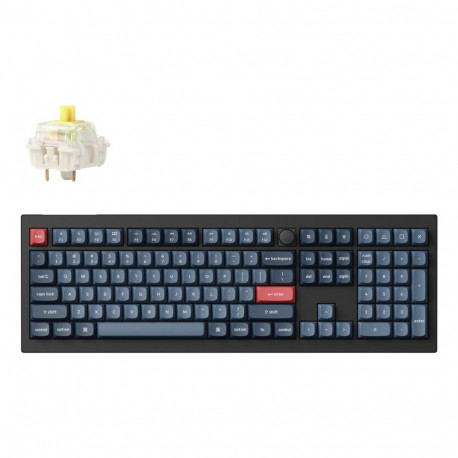 Keyboard - Keychron V6 Max Wireless Hot-Swappable Gateron Brown PBT RGB - Black