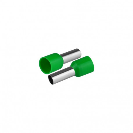 Isoleeritud juhtmeotsahülss juhtmetele 1x10mm2, hülsi pikkus 21,5mm, 50 tk, roheline