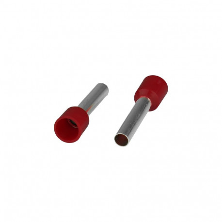 Isoleeritud juhtmeotsahülss 1x6mm2 juhtmetele, hülsi pikkus 26mm, punane, 20tk