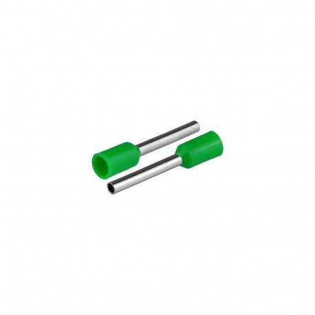 Isoleeritud juhtmeotsahülss 1x1mm2, pikkus 18,4mm, 20tk, roheline