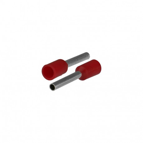 Isoleeritud juhtmeotsahülss juhtmetele 1x1mm2, hülsi pikkus 16,4mm, punane, 20tk