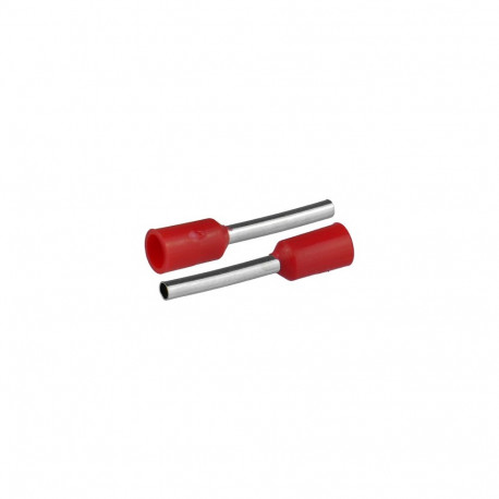 Isoleeritud juhtmeotsahülss juhtmetele 10,75mm², hülsi pikkus 16,4mm, punane, 50tk