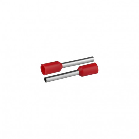 Isoleeritud juhtmeotsahülss juhtmetele 1x1mm2, hülsi pikkus 18,4mm, 20tk, punane