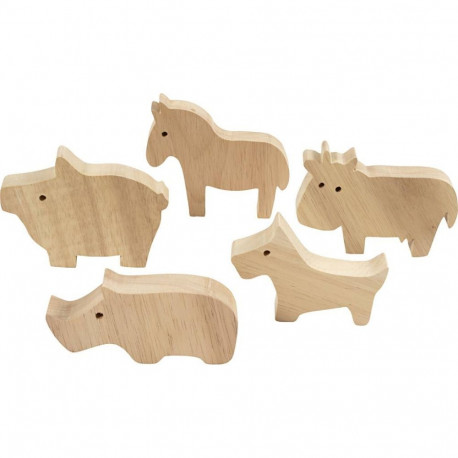 Puidust loomakujukesed FARM, 10 tk, 4,5–8,7 cm