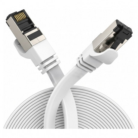 "EXTRALINK LAN PATCHCORD CAT.8 U/FTP 5M 40G FLAT SHIELDED FOILED TWISTED PAIR BARE COPPER WHITE"