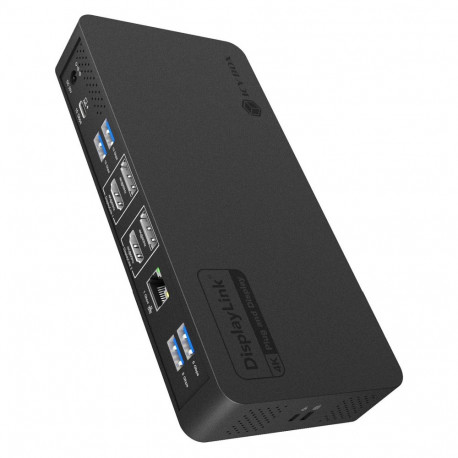 "11-in-1 Notebook DockingStation, DL6950 Chip, 2x Video (2x DP/HDMI® 4K@60 Hz), 96 W PD zum Host, Gi
