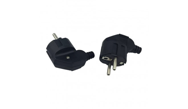 "Angled schuko power plug,"