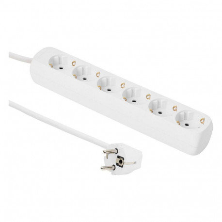 6-pesaline Schuko-pistikupesa 5M, valge