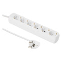 "6-way Schuko Socket 5M White"