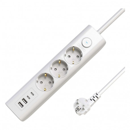 "3-way USB Schuko Power Strip"
