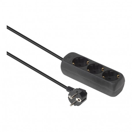 "3-way Schuko Socket 3M Black"