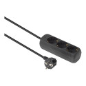 "3-way Schuko Socket 5M Black"