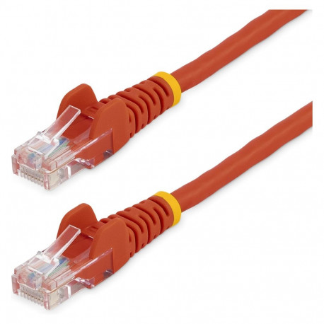 "0.5m Red Cat5e Patch Cable with Snagless RJ45 Connectors - Short Ethernet Cable - 0.5 m Cat 5e UTP 