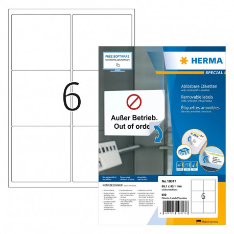HERMA aadressisildid SPECIAL 99,1 x 93,1 mm, valged