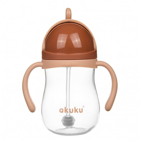 Akuku Non spill cup with weighted straw CAPPUCCINO A0729