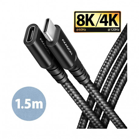 AXAGON pikenduskaabel BUCM32-CF15AB USB-C–USB-C 3.2 Gen 2 1,5m 20 Gbps, alumiinium