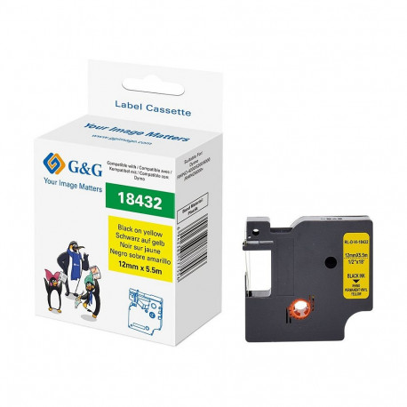 "G&G Vinyl Schriftband kompatibel mit Dymo Rhino 18432"