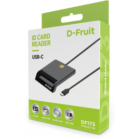 D-Fruit ID-kaardi lugeja USB-C DF173, must