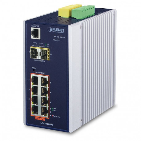 "Planet IGS-10020PT 8-Port Industrial POE+ Switch"