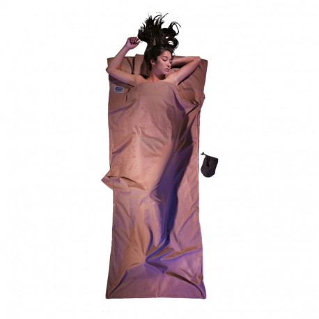 Cocoon kerge ristkülikukujuline reisimagamiskott 220x90cm Egiptuse puuvill, khaki