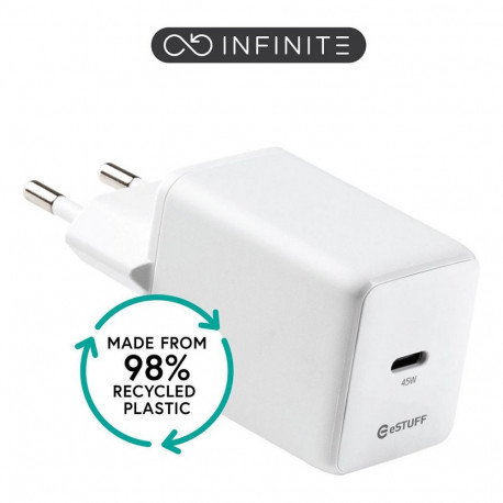 "INFINITE (GRS) USB-C Charger EU PD 45W GaN. 1 X USB-C."
