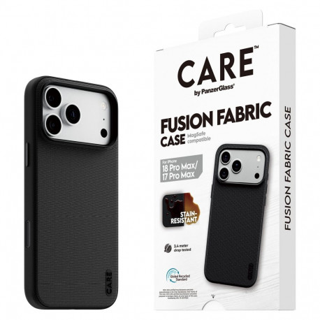 CARE by PanzerGlass ümbris iPhone 17 Pro Max Fusion Fabric MagSafe'iga, must