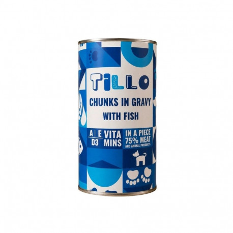 TILLO Chunks in gravy Fish - wet dog food - 1250g