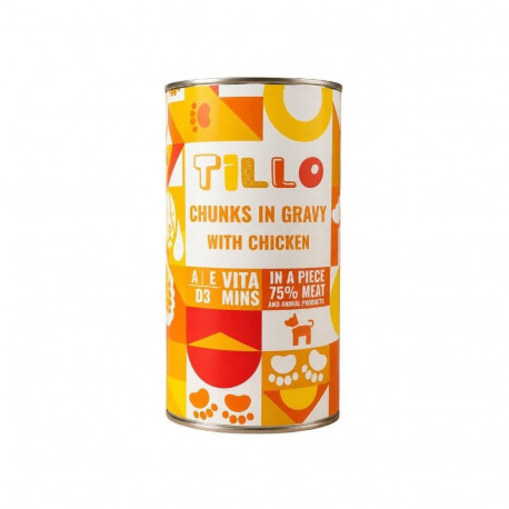 TILLO Chunks in gravy Chicken - wet dog food - 1250g
