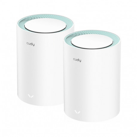 CUDY ruuter M1300 pääsupunkt kaheribaline (2,4GHz / 5GHz) Wi-Fi 5 (802.11ac) 2-pack, valge