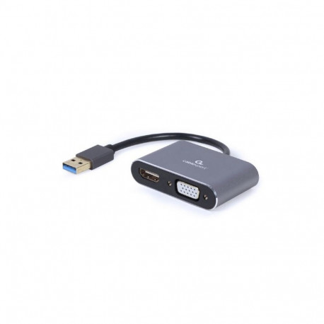 Gembird A-USB3-HDMIVGA-01 USB 3.0 to HDMI + VGA Adapter / space grey