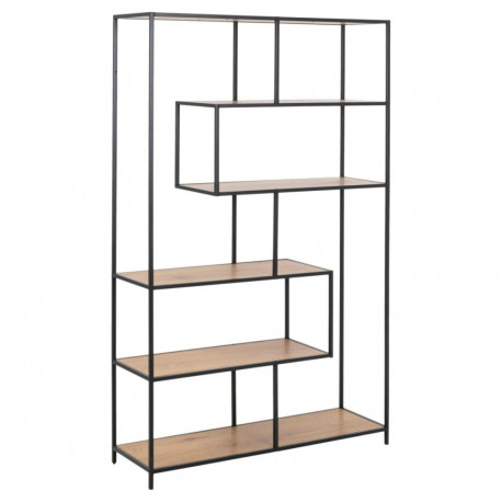 Raamatukapp SEAFORD 114x35x185 cm, metsik tamm/must