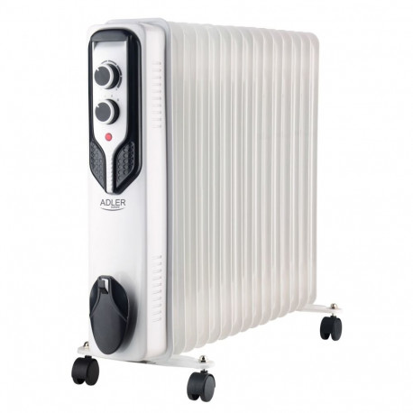 Adler Oil-Filled Radiator AD 7819 2500 W, Number of power levels 3, White