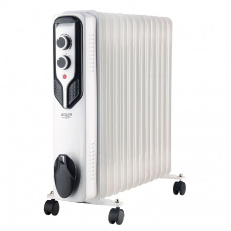 Adler Oil-Filled Radiator AD 7818 2500 W, Number of power levels 3, White
