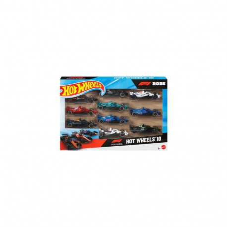 Hot Wheels Formula 1 10-Pack, Set of 10 1:64 Scale Toy Cars with Each 2025 F1 Racing Team