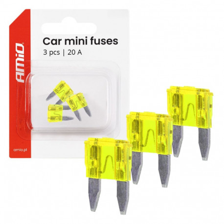 AMIO autode mini-lamellkaitsmed 3 tk 20A AMIO-05100