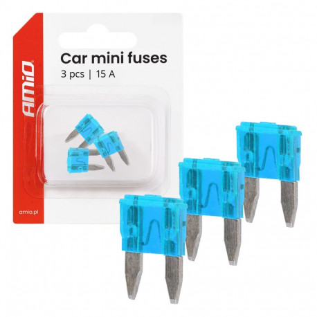 Auto mini-lamekaitsmed 3 tk 15A AMIO-05109 AMIO-05099