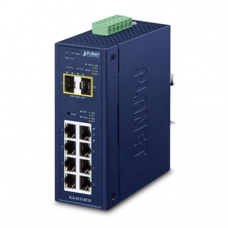 PLANET tööstuslik hallatav L2/L4 Gigabit Etherneti kommutaator IP30 8-pordiline (10/100/1000), sinin