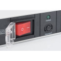 Digitus aluminum outlet strip with overload protection, 7 safety outlets, 2 m supply safety plug
