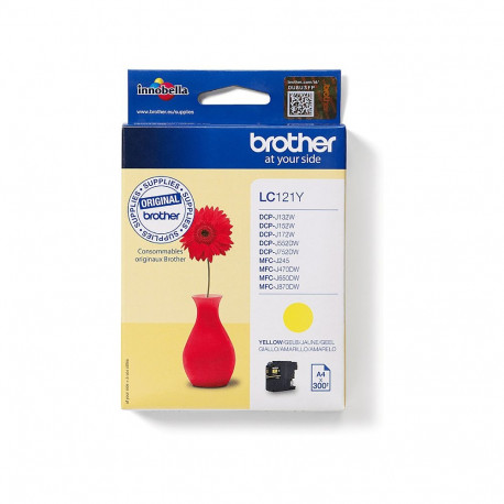 "Brother Tinte LC-121Y Gelb bis zu 300 Seiten A4 nach ISO 24711"