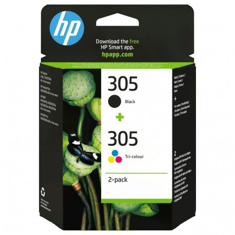 HP 2-pakk 305, kolmevärviline/must